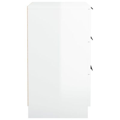 vidaXL Tables de chevet 2 pcs Blanc brillant 40x36x65 cm