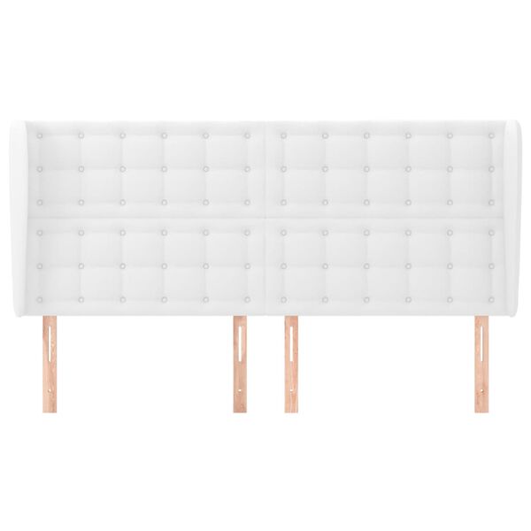 vidaXL T&ecirc;te de lit avec oreilles Blanc 163x23x118/128 cm Similicuir