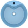 vidaXL Lavabo de luxe avec trop-plein Bleu clair mat 36x13cm C&eacute;ramique
