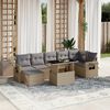 vidaXL Salon de jardin avec coussins 8 pcs beige r&eacute;sine tress&eacute;e