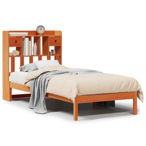 vidaXL Lit biblioth&egrave;que sans matelas cire marron 75x190 cm pin massif