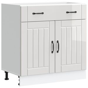 vidaXL Armoire de cuisine Lucca blanc brillant bois ing&eacute;nierie