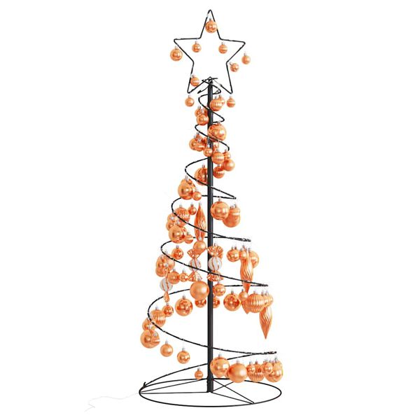 vidaXL Sapin de No&euml;l &agrave; LED avec boules 80 LED blanc chaud 120 cm