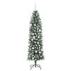 vidaXL Arbre de No&euml;l artificiel slim avec 300 LED Vert et blanc 180 cm
