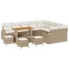 vidaXL Ensemble de canap&eacute; de jardin 13 pc Beige polyrotin