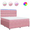 vidaXL Sommier &agrave; lattes de lit avec matelas Rose 180x200 cm Velours