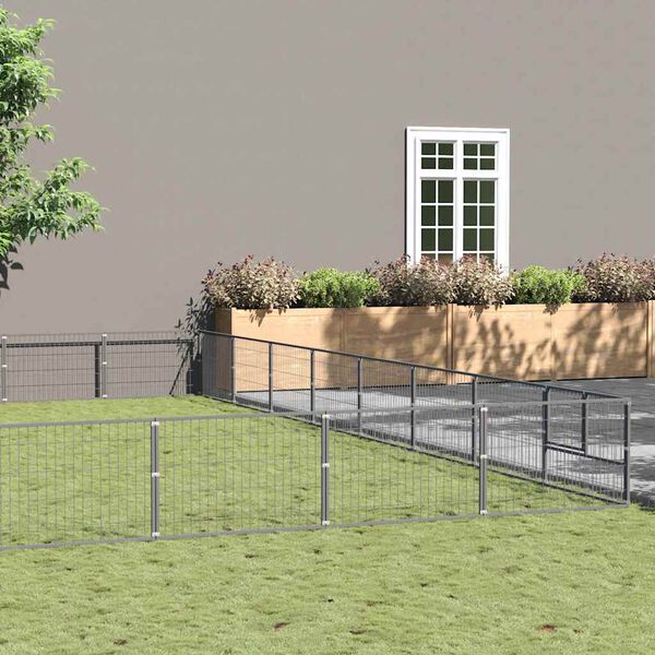 vidaXL Chenil Argent&eacute; 80 m&sup2; Acier