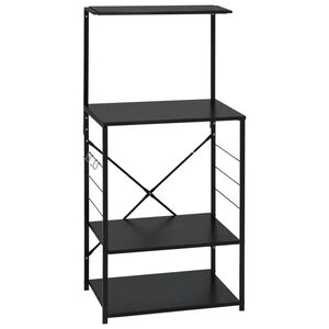 vidaXL Armoire &agrave; four &agrave; micro-ondes noir 60x39,6x123cm bois ing&eacute;nierie