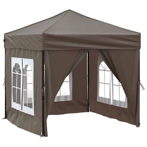 vidaXL Tente de r&eacute;ception pliable avec parois Taupe 2x2 m