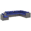 vidaXL Salon de jardin 7 pcs avec coussins r&eacute;sine tress&eacute;e gris