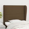 vidaXL T&ecirc;te de lit avec oreilles Marron fonc&eacute; 93x23x118/128 cm Tissu