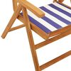 vidaXL Chaises de jardin lot de 2 bleu/blanc bois acacia massif tissu