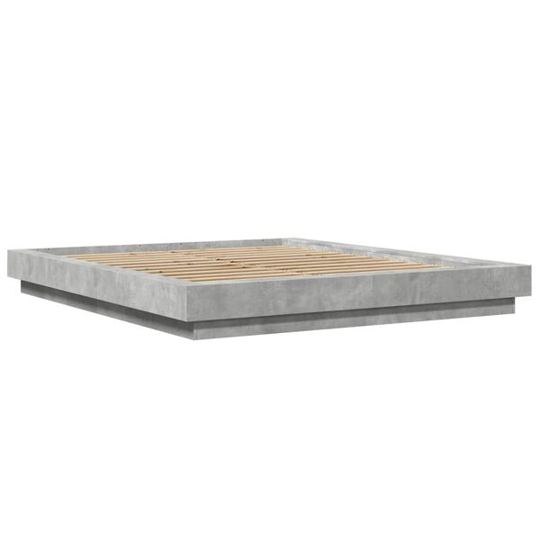 vidaXL Cadre de lit sans matelas gris b&eacute;ton 160x200 cm