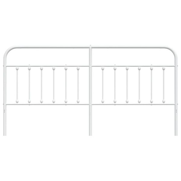 vidaXL T&ecirc;te de lit de remplacement m&eacute;tal blanc 200 cm