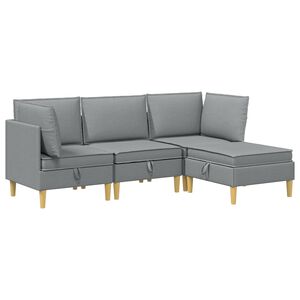 vidaXL Ensemble de meubles pour le salon 4 pcs Gris clair Tissu