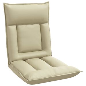 vidaXL Fauteuil de sol ajustable Cr&egrave;me Simili cuir