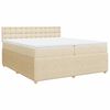 vidaXL Sommier &agrave; lattes de lit avec matelas Cr&egrave;me 200x200 cm Tissu