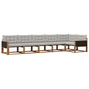 vidaXL Ensemble de canap&eacute;s d'ext&eacute;rieur 6 pcs Naturel et gris clair