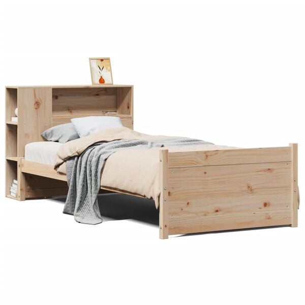 vidaXL Lit biblioth&egrave;que sans matelas 75x190 cm bois de pin massif