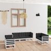 vidaXL Salon de jardin 7 pcs avec coussins Bois de pin massif