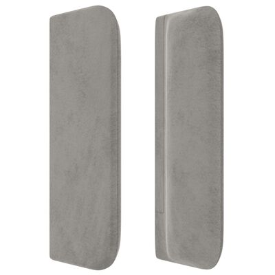 vidaXL Tête de lit avec oreilles Gris clair 183x16x78/88 cm Velours