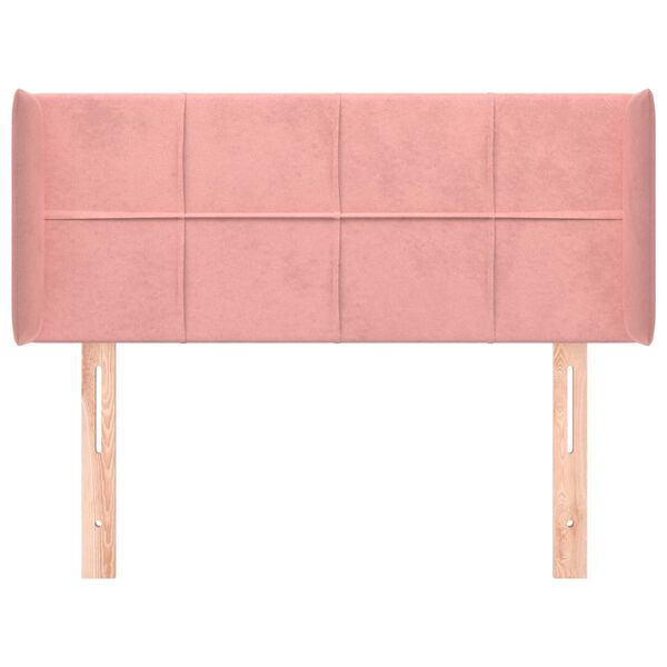 vidaXL T&ecirc;te de lit avec oreilles Rose 103x16x78/88 cm Velours