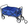vidaXL Chariot &agrave; main pliable Acier Bleu