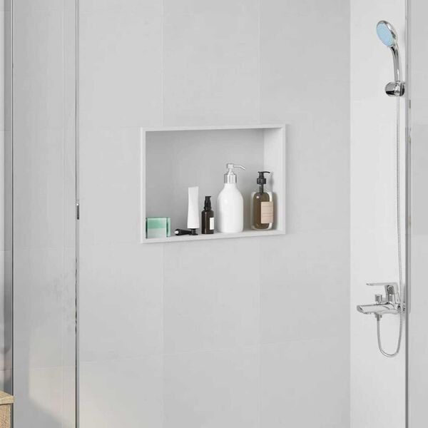vidaXL Niche de Douche Blanc 45 x 30 x 9,5 cm Acier inoxydable
