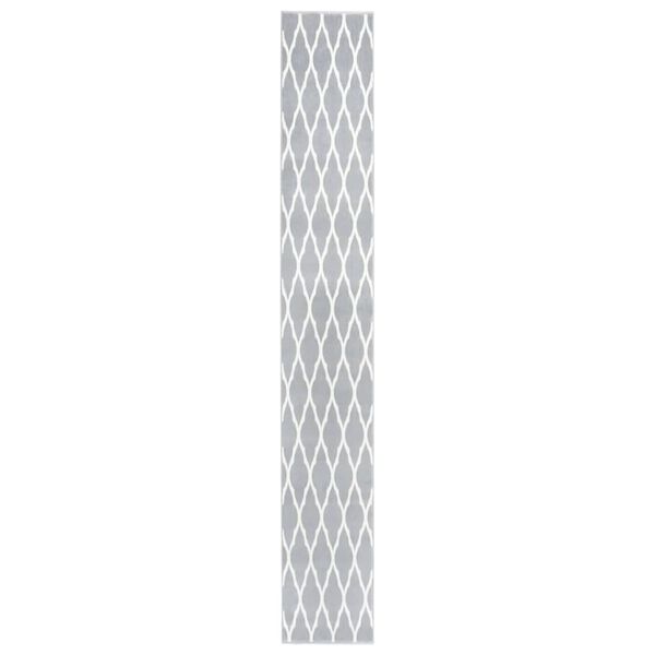 vidaXL Tapis BCF Gris et blanc 60x450 cm