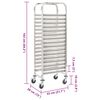 vidaXL Chariot de cuisine pour 16 plateaux 38x55x163 cm Inox