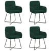 vidaXL Chaises de salle &agrave; manger 4 pc Velours Vert fonc&eacute;