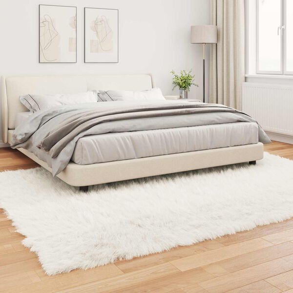 vidaXL Tapis en fausse Tafalla Blanc 240 x 340 cm Polyester