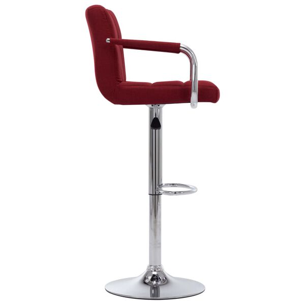 vidaXL Chaises de bar lot de 2 bordeaux tissu
