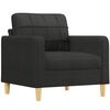 vidaXL Fauteuil avec repose-pied Noir 60 cm Tissu