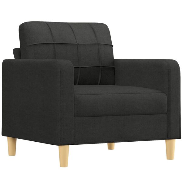 vidaXL Fauteuil avec repose-pied Noir 60 cm Tissu