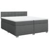 vidaXL Sommier &agrave; lattes de lit avec matelas Gris fonc&eacute; 200x200cm Tissu