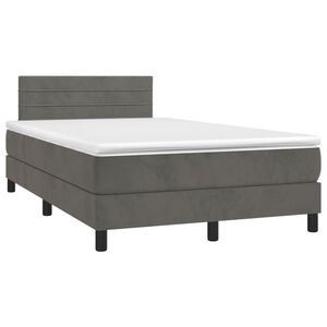 vidaXL Sommier &agrave; lattes de lit et matelas gris fonc&eacute; 120x190cm velours