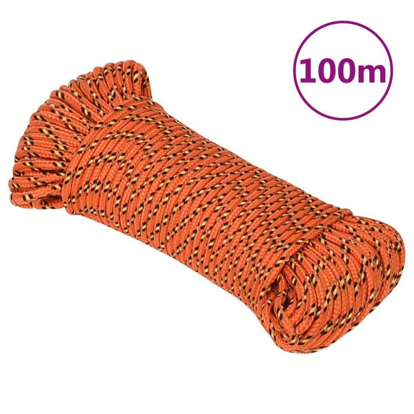 vidaXL Corde de bateau Orange 5 mm 100 m Polypropyl&egrave;ne
