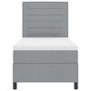 vidaXL Lit &agrave; ressorts avec matelas Gris clair 80 x 200 cm tissu