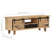 vidaXL Meuble TV 120x30x40 cm Bois massif de manguier