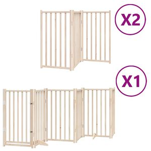 vidaXL Barrière pour chien porte pliable 12 panneaux bois de peuplier