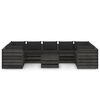 vidaXL Salon de jardin 10 pcs avec coussins Bois impr&eacute;gn&eacute; de gris