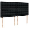 vidaXL Sommier &agrave; lattes de lit avec matelas Noir 180x200 cm Tissu