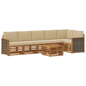 vidaXL Ensemble de canap&eacute;s d'ext&eacute;rieur 6 pc Naturel