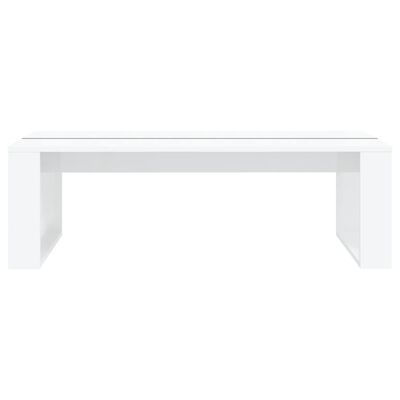 vidaXL Table basse Blanc brillant 110x50x35 cm Aggloméré