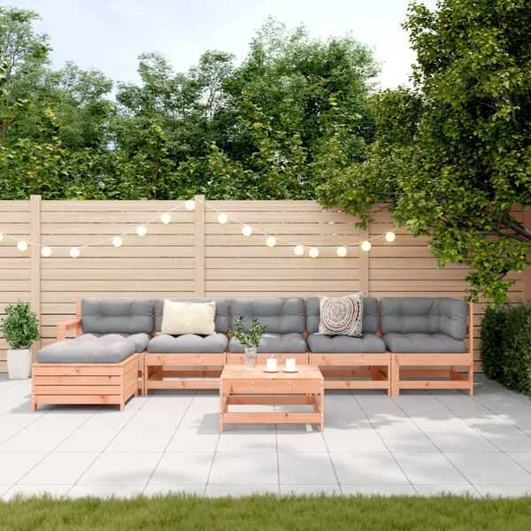 vidaXL Salon de jardin 7 pcs bois massif douglas