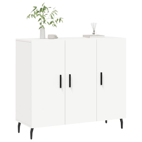 vidaXL Buffet blanc 90x34x80 cm bois d'ing&eacute;nierie
