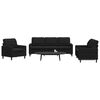 vidaXL Ensemble de canap&eacute;s 3 pcs avec coussins Noir Velours