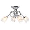 vidaXL Plafonnier avec abat-jours en verre fleur pour 4 ampoules G9