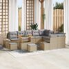 vidaXL Ensemble de canap&eacute; de jardin 12 pcs Beige Poly rotin